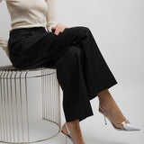 Coeur 90 white patent slingbacks