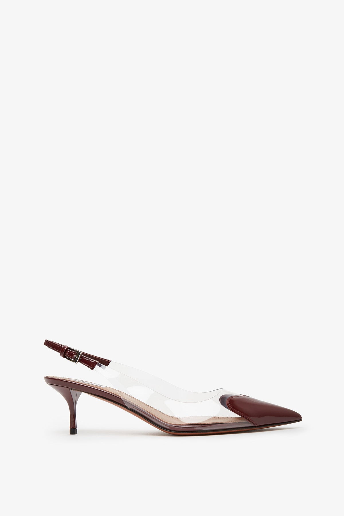 ALAÏA COEUR 55 DARK RED PATENT SLINGBACKS