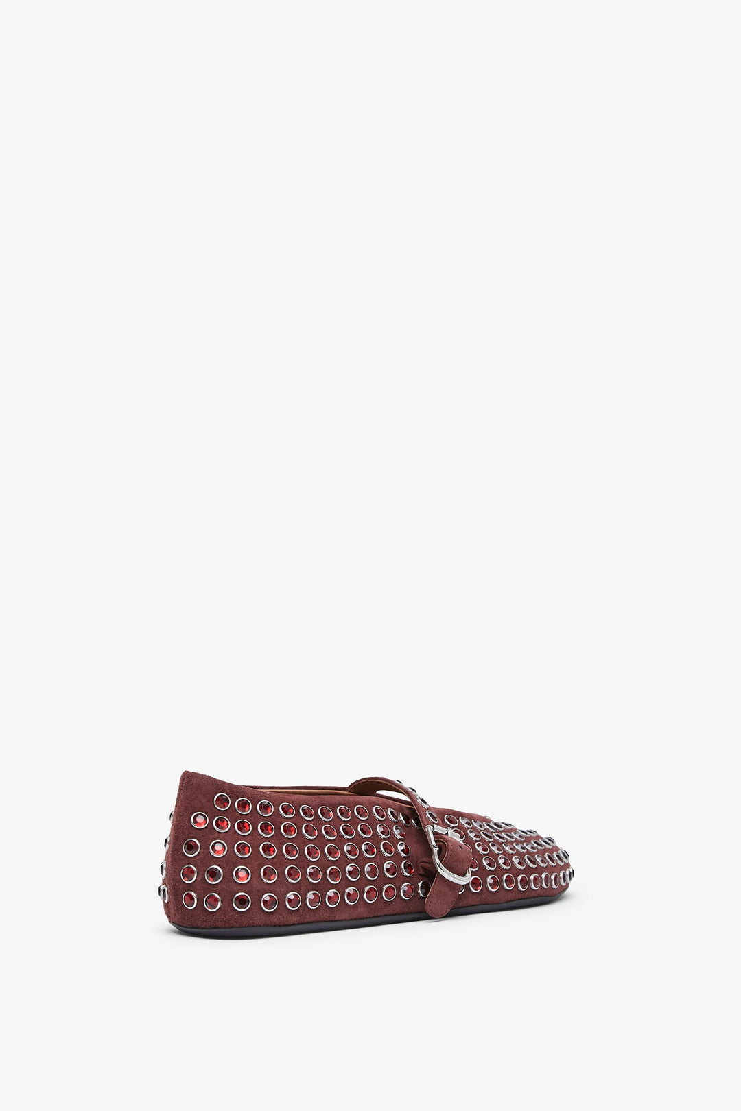 Alaïa | Embellished dark red suede ballet flats | Savannahs