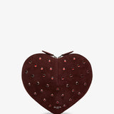 Le Coeur dark red embellished crossbody bag