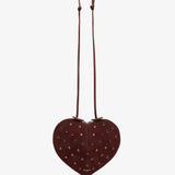 Le Coeur dark red embellished crossbody bag
