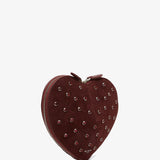 Le Coeur dark red embellished crossbody bag