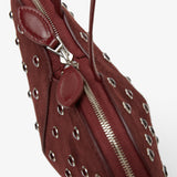 Le Coeur dark red embellished crossbody bag
