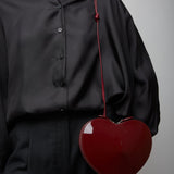 Le Coeur dark red patent crossbody bag