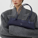 Le Teckel medium dark blue nubuck bag