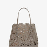 Mina 25 taupe leather tote bag