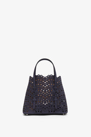 Mina 20 dark blue leather tote bag