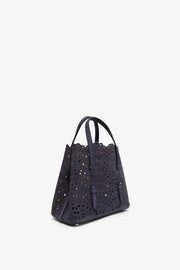 Mina 20 dark blue leather tote bag