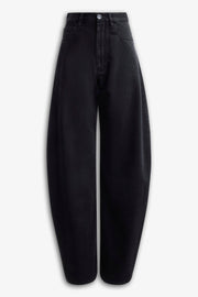 Round black denim pants