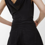 Round black denim pants