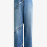 Zip-up wide-leg jeans