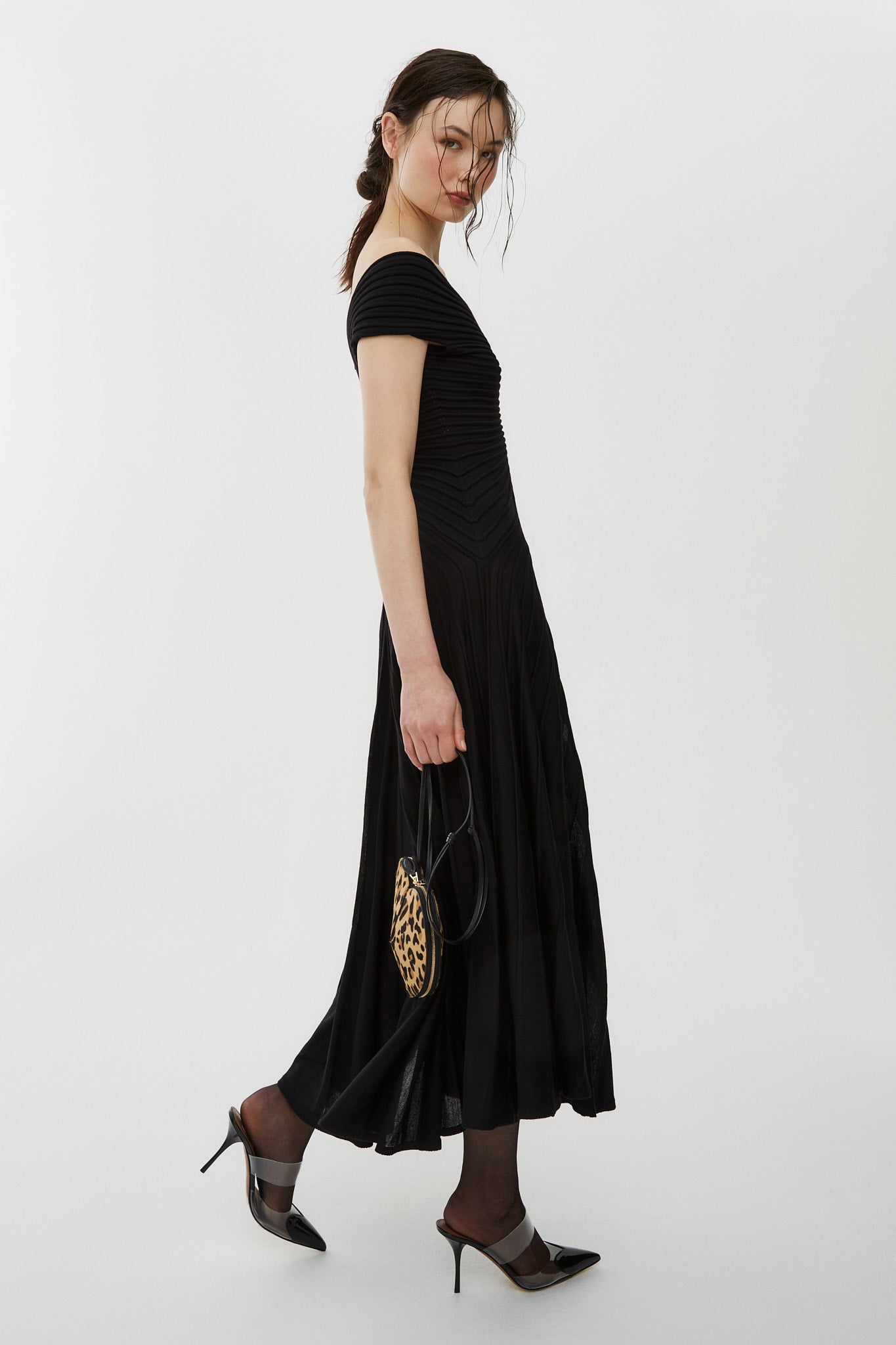 Alaïa | V neck black maxi dress