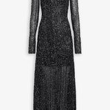 Sequin black and silver long dress