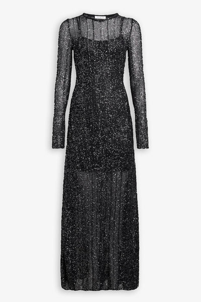 Sequin black and silver long dress