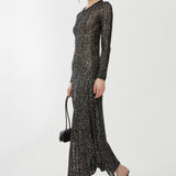 Sequin black and silver long dress