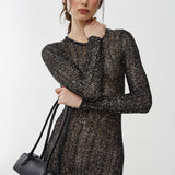 Sequin black and silver long dress