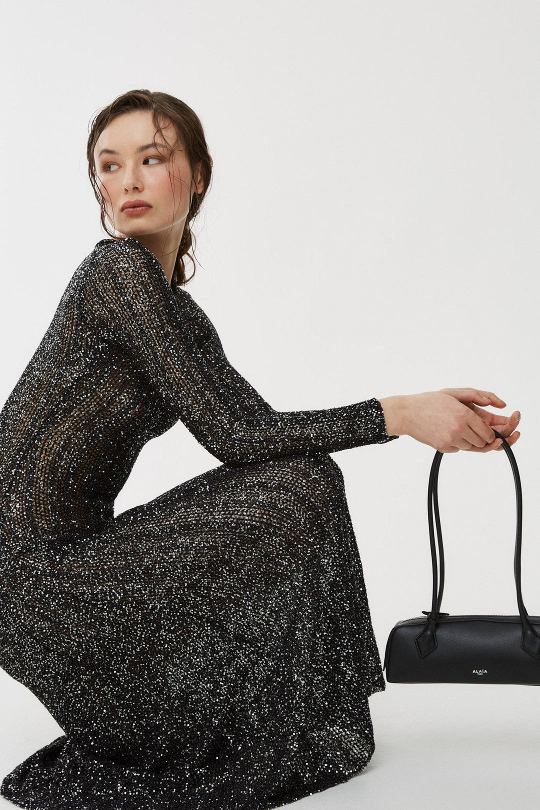 Alaïa | Sequin black and silver long dress | Savannahs