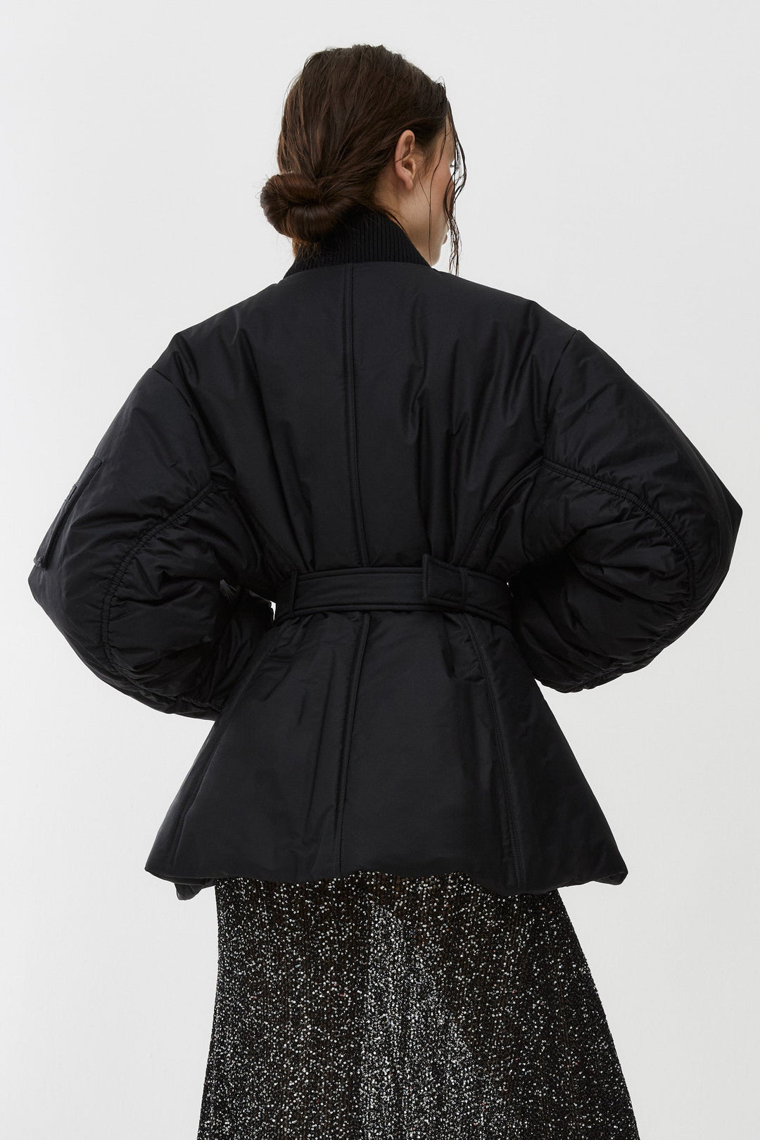 Alaïa | Belted black bomber jacket | Savannahs