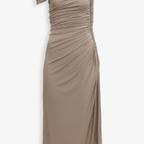 Draped one-shoulder jersey dress