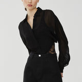 Georgette shirt bodysuit