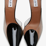 Coeur abstrait patent leather mules