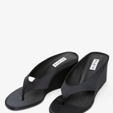 Cube thong satin mules