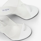 White 90 calfskin sandals
