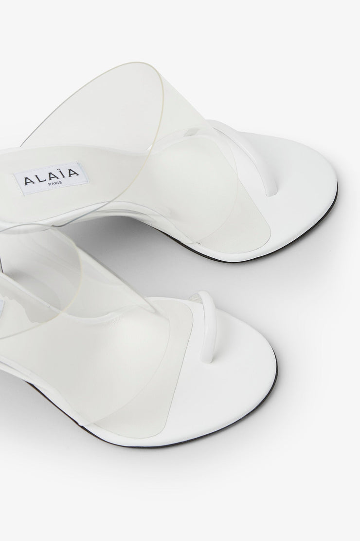 White 90 calfskin sandals