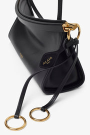 East West S black calf leather bag