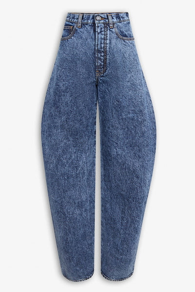 Round denim trousers