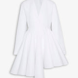 Asymmetric cotton poplin mini dress