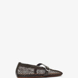 Khaki mesh ballet flats