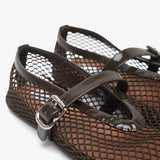 Khaki mesh ballet flats