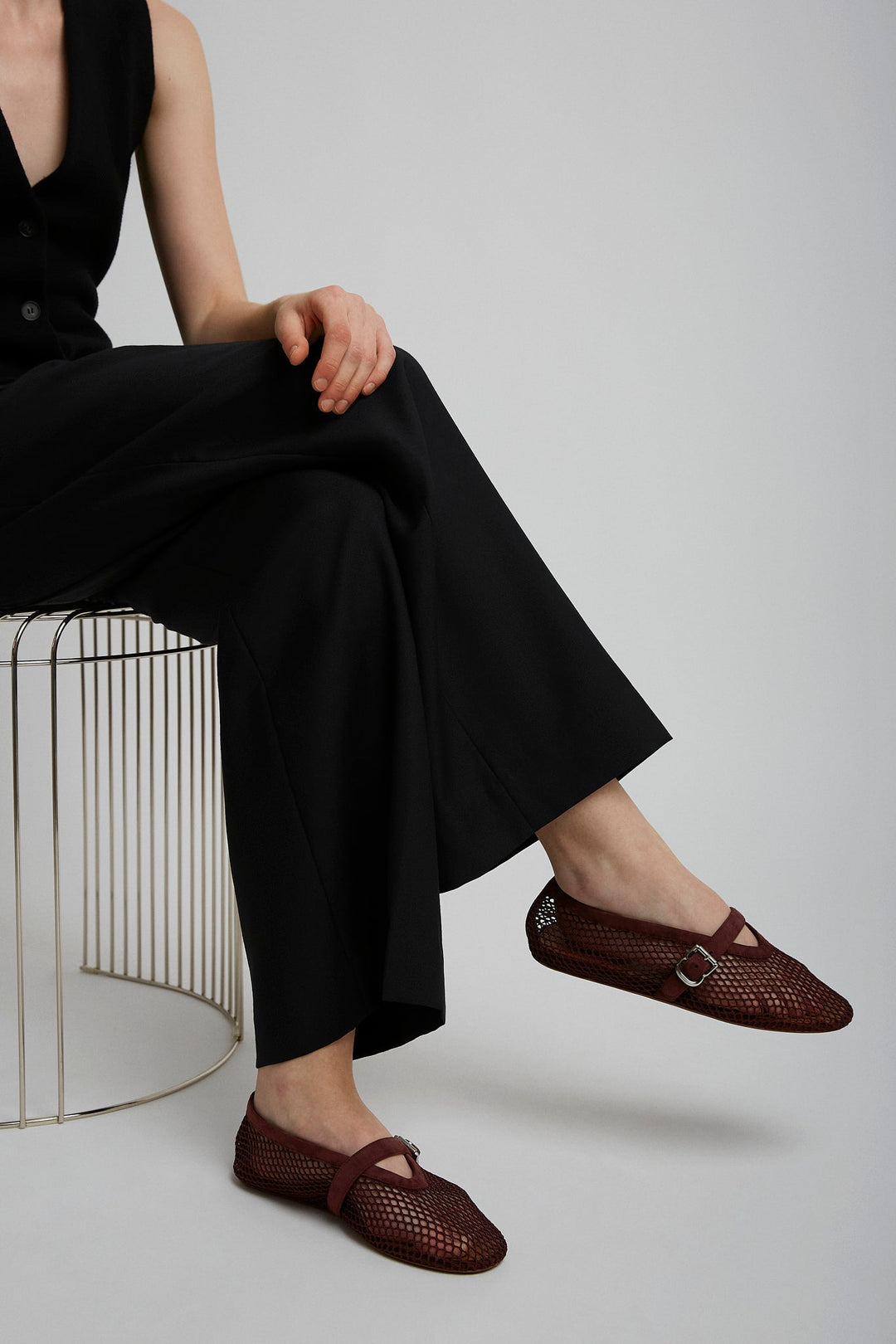 Alaïa | Dark red mesh ballet flats | Savannahs