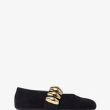 Black jewel ballet flats