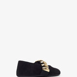 Black jewel ballet flats