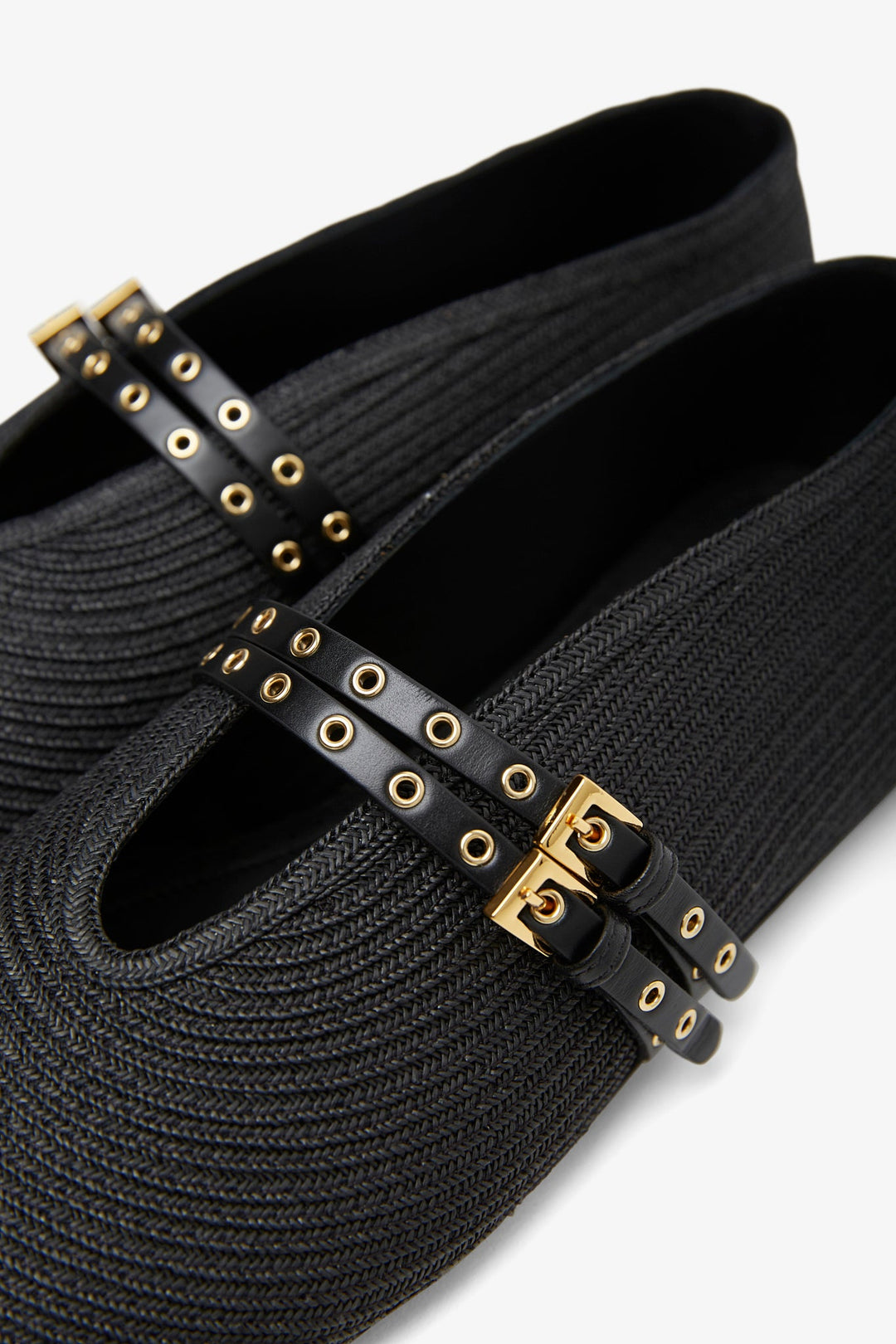 Alaïa | Paper straw black ballet flats | Savannahs