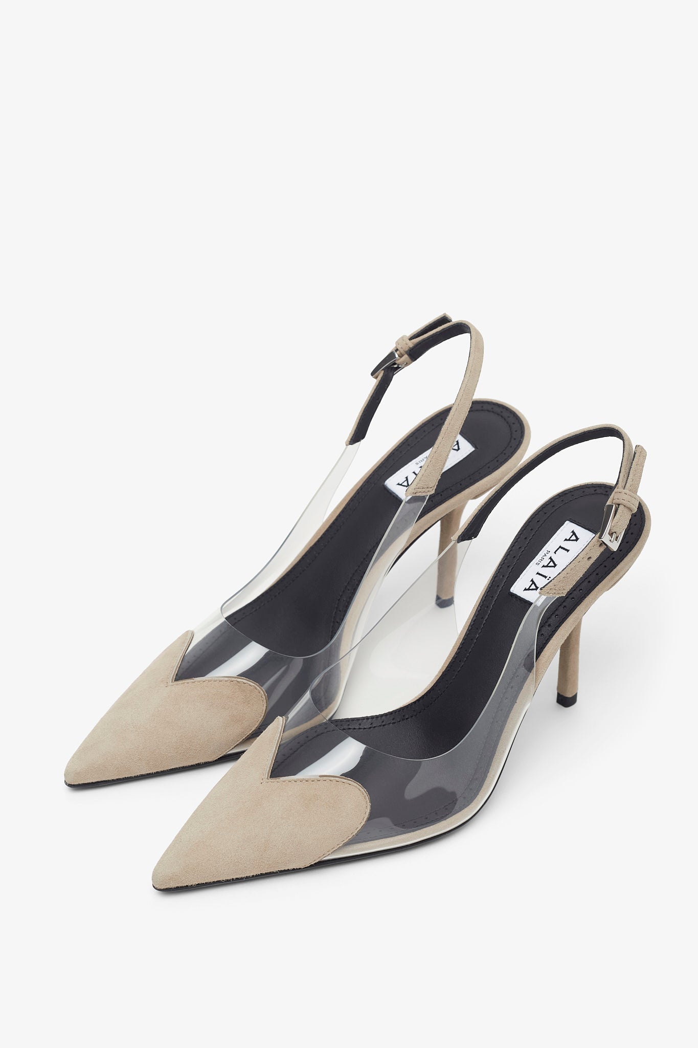 Le coeur 90 greige slingbacks