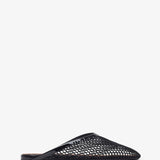 Black mesh flat Mules
