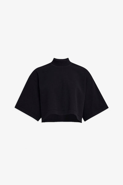 Knitted cropped black top