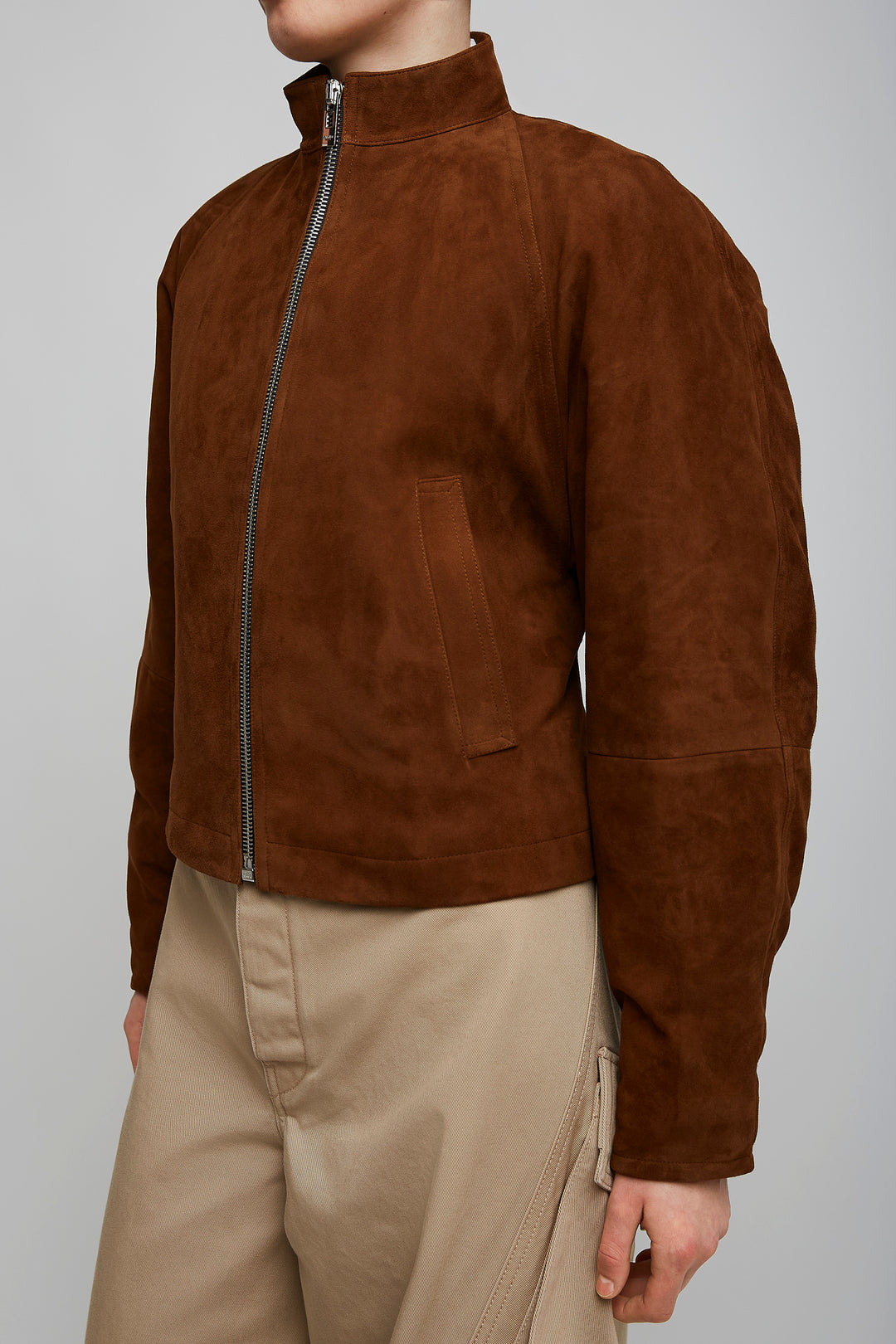 レザージャケット・コート ALAIA ROUND JACKET IN SUEDE Alaïa | Round brown suede jacket | Savannahs