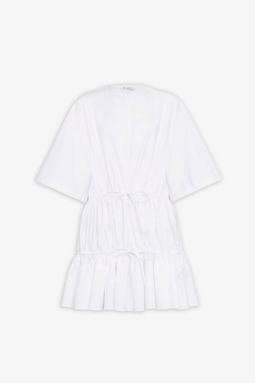 Cotton poplin white dress