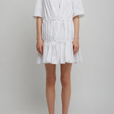 Cotton poplin white dress