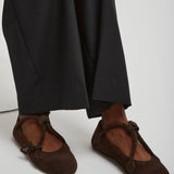 Teckel brown suede ballet flats