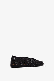 Vienne black suede ballet flats
