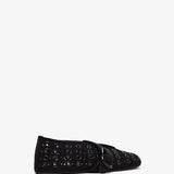 Vienne black suede ballet flats