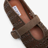 Vienne grey suede ballet flats