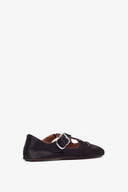 Criss cross brown ballet flats