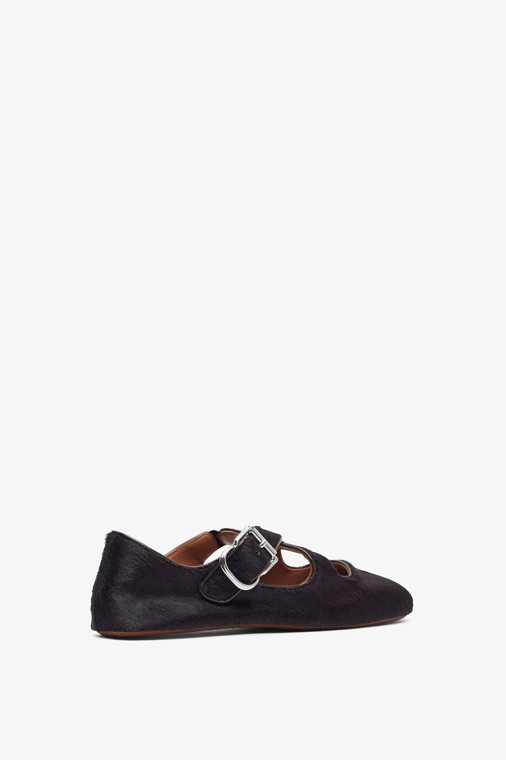 Criss cross brown ballet flats