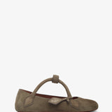 Teckel brown grey suede ballet flats